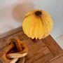 Table lamps - ERIS – Small round linen and mango wood table lamp - HYDILE