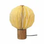 Table lamps - ERIS – Small round linen and mango wood table lamp - HYDILE