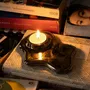 Candlesticks and candle holders - ALCHEMY Tealight Holder - Ash Gold - BIBAH