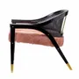 Lounge chairs for hospitalities & contracts - Wormley Armchair Sikomoro wood legs, back rest Cane, Brass, seat COM - DUISTT