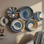 Other wall decoration - Ocean Breeze: 6-Piece Handmade Wicker Wall Plate Set - SARMAL DESIGN