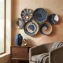 Other wall decoration - Ocean Breeze: 6-Piece Handmade Wicker Wall Plate Set - SARMAL DESIGN