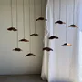 Hanging lights - Small wavy teak flat leaf suspension D:30 - OFFICE OBJETS