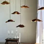 Hanging lights - Small wavy teak flat leaf suspension D:30 - OFFICE OBJETS