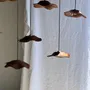 Hanging lights - Small wavy teak flat leaf suspension D:30 - OFFICE OBJETS