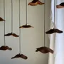 Hanging lights - Small wavy teak flat leaf suspension D:30 - OFFICE OBJETS