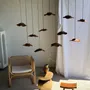 Hanging lights - Small wavy teak flat leaf suspension D:30 - OFFICE OBJETS