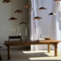 Hanging lights - Small wavy teak flat leaf suspension D:30 - OFFICE OBJETS