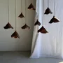 Hanging lights - Small organic teak suspension hat D30 H20 - OFFICE OBJETS