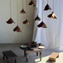 Hanging lights - Small organic teak suspension hat D30 H20 - OFFICE OBJETS