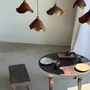 Hanging lights - Small organic teak suspension hat D30 H20 - OFFICE OBJETS