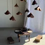 Hanging lights - Small organic teak suspension hat D30 H20 - OFFICE OBJETS