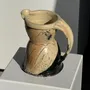 Carafes - Handmade ceramic carafe in beige, pink and black thick black H21 - OFFICE OBJETS