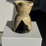 Carafes - Handmade ceramic carafe in beige, pink and black thick black H21 - OFFICE OBJETS