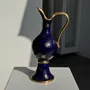 Carafes - Aiguière en porcelaine de Limoges bleue et dorée motif H27 - OFFICE OBJETS