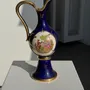Carafes - Aiguière en porcelaine de Limoges bleue et dorée motif H27 - OFFICE OBJETS