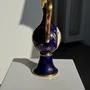 Carafes - Aiguière en porcelaine de Limoges bleue et dorée motif H27 - OFFICE OBJETS