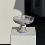 Plats et saladiers - Corbeille à fruits à décors bleus en faïence blanche H14 - OFFICE OBJETS