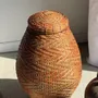 Vases - Large oval belly basket Indonesian basketry with lid H65 D50 - OFFICE OBJETS