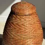 Vases - Large oval belly basket Indonesian basketry with lid H65 D50 - OFFICE OBJETS
