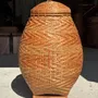 Vases - Large oval belly basket Indonesian basketry with lid H65 D50 - OFFICE OBJETS