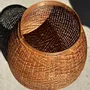 Vases - Large oval belly basket Indonesian basketry with lid H65 D50 - OFFICE OBJETS