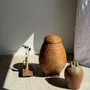 Vases - Large oval belly basket Indonesian basketry with lid H65 D50 - OFFICE OBJETS