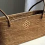 Objets de décoration - Petit panier ovale à longues anses traditionnel indonésien L28xH10 - OFFICE OBJETS