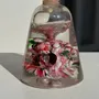 Objets de décoration - Flacon conique en verre incrusté de fleurs H17 - OFFICE OBJETS