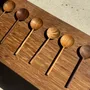 Couverts de service - Cuiller en teck ronde, ustensile de cuisine ou couvert de table L26 D8 - OFFICE OBJETS