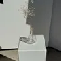 Vases - Petit vase flacon en verre gravé motifs géométriques vintage H16,5 - OFFICE OBJETS