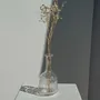 Vases - Petit vase flacon en verre gravé motifs géométriques vintage H16,5 - OFFICE OBJETS