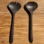 Cutlery set - Pair of salad cutlery or cooking utensils in blackened teak L30 - OFFICE OBJETS