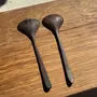 Cutlery set - Pair of salad cutlery or cooking utensils in blackened teak L30 - OFFICE OBJETS