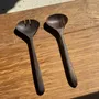 Cutlery set - Pair of salad cutlery or cooking utensils in blackened teak L30 - OFFICE OBJETS