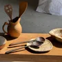 Cutlery set - Pair of salad cutlery or cooking utensils in blackened teak L30 - OFFICE OBJETS