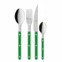 Ménagères - Set de 4 couverts de table - Bistrot Uni, Vert jardin - SABRE PARIS