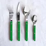 Ménagères - Set de 4 couverts de table - Bistrot Uni, Vert jardin - SABRE PARIS