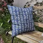 Cushions - Indigo blue block print pillowcase Hannes 100% linen - NORAVILLA