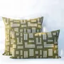 Fabric cushions - NO-MAD Anvaya Cushion Cover in Cotton Linen with Print & Embroidery - NO-MAD