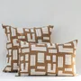 Fabric cushions - NO-MAD Anvaya Cushion Cover in Cotton Linen with Print & Embroidery - NO-MAD