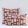 Fabric cushions - NO-MAD Anvaya Cushion Cover in Cotton Linen with Print & Embroidery - NO-MAD
