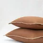 Coussins textile - NO-MAD Prakrit Cushion Cover in Cotton Jute with Hand Embroidery - NO-MAD