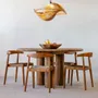 Chairs - AMBIA - Teak wood and green natural rope chair - HYDILE