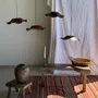 Hanging lights - Medium suspension wavy flat leaf in teak flower streaks D: 40 - OFFICE OBJETS
