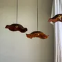Hanging lights - Medium suspension wavy flat leaf in teak flower streaks D: 40 - OFFICE OBJETS