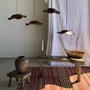 Hanging lights - Medium suspension wavy flat leaf in teak flower streaks D: 40 - OFFICE OBJETS