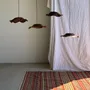 Hanging lights - Medium suspension wavy flat leaf in teak flower streaks D: 40 - OFFICE OBJETS