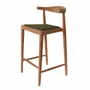 Chairs - AMBIA - Teak and khaki rope bar stool - HYDILE