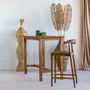 Chairs - AMBIA - Teak and khaki rope bar stool - HYDILE